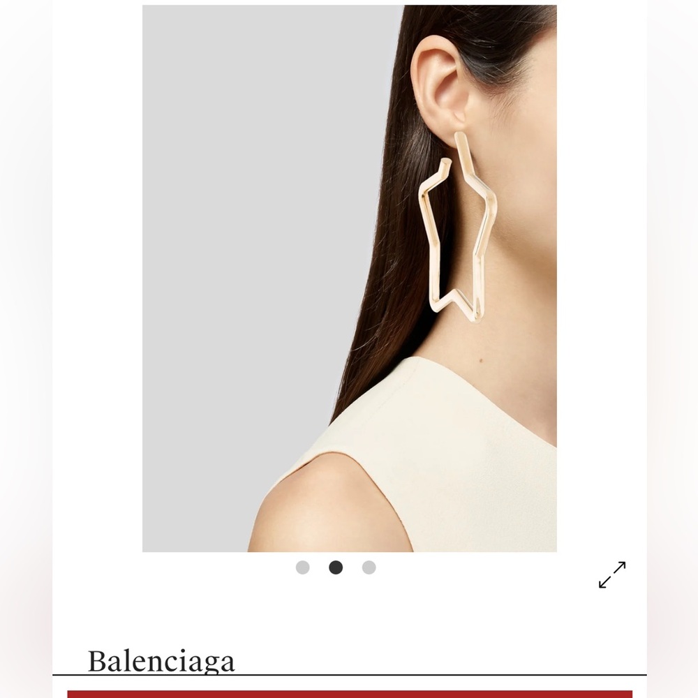 Balenciaga Gold Star and B alphabet earrings - Picture 8 of 9